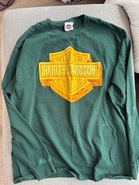 Harley-Davidson Forest Green Long Sleeve Tee with Yellow Emblem